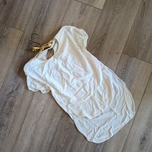 Cos pure silk asymmetrical cream off white top S  B34"  L22" front